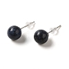 Natural Lapis Lazuli Stud Earrings X-G-B075-02P-08-1