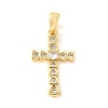 Brass Micro Pave Cubic Zirconia Pendants KK-U056-29G-1