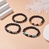 4Pcs 4 Style Natural & Synthetic Mixed Gemstone Stretch Bracelet Sets BJEW-TA00147-2