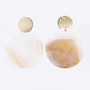 Natural Freshwater Shell Dangle Stud Earring Sets EJEW-JE04129-4
