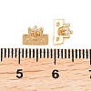 Brass Pave Clear Cubic Zirconia Spacer Bars KK-H538-09G-3