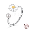 Rhodium Plated 925 Sterling Silver Open Finger Rings RJEW-A019-50P-4