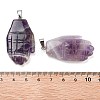 Natural Amethyst Carved Pendants G-K369-01P-06-3