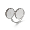 304 Stainless Steel Open Cuff Ring Findings STAS-E124-05D-P-1