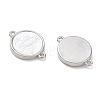 Rack Plating Brass & Natural White Shell Connector Charms SH-CBA6629-33P-2