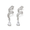 Brass Micro Pave Clear Cubic Zirconia Pendants CU-CBA5C42-15P-1