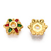 6-Petal Alloy Enamel Bead Caps X1-ENAM-TAC0023-07-1