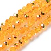 Electroplate Transparent Glass Beads Strands EGLA-A046-01A-07-1