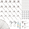 304 Stainless Steel Ball Post Stud Earring Findings & Flat Head Pins & Ball Head Pins & Eye Pin & Jump Rings STAS-BBC0010-38P-1