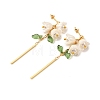 Plastic with Brass Dangle Stud Earrings for Women EJEW-TA00575-4