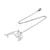 Non-Tarnish 201 Stainless Steel Dolphin Pendant Necklaces NJEW-T009-JN073-1-45-2