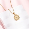 304 Stainless Steel Flower Pendant Cable Chain Necklaces for Men Women NJEW-K308-05E-G-1