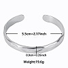 Non-Tarnish Stylish European and American Texture 304 Stainless Steel Cuff Bangles for Women RC0400-1-1