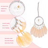2Pcs 2 Colors Woven Net/Web with Feather Pendant Decorations AJEW-CP0005-26-4
