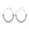 304 Stainless Steel Mesh Hoop Earrings EJEW-C501-15P-B-2