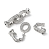 Rack Plating Brass Pave Clear Cubic Zirconia Fold Over Clasps KK-M264-14P-2