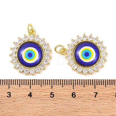 Rack Plating Brass Micro Pave Cubic Zirconia Pendants KK-H486-21G-01-1