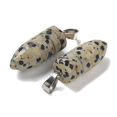 Natural Dalmatian Jasper Pointed Pendants G-B127-18P-07-1