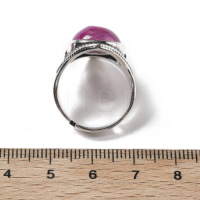 Natural Banded Agate Adjustable Rings G-P560-03AS-12-1