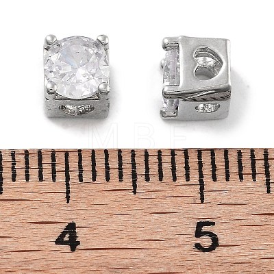 Rack Plating Brass Micro Pave Cubic Zirconia Beads KK-Z071-39P-1