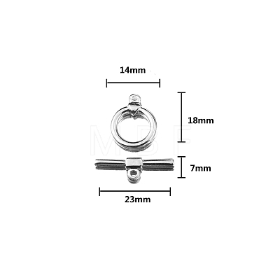 Stainless Steel Toggle Clasps PW-WG419A3-12-1