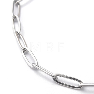 304 Stainless Steel Paperclip Chain Bracelets BJEW-O186-02P-1
