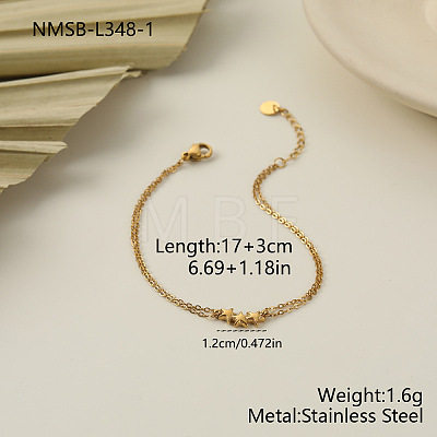 304 Stainless Steel Link Bracelets for Women WG237FB-03-1