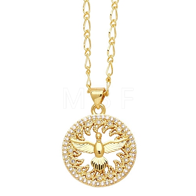 Brass Micro Pave Cubic Zirconia Pendant Necklaces PW-WG45591-03-1