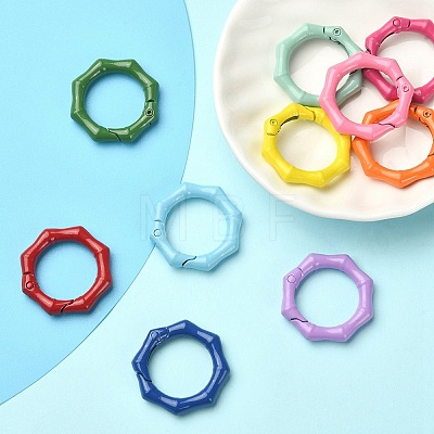 10Pcs Spray Painted Alloy Spring Gate Rings FIND-YW0001-61-1