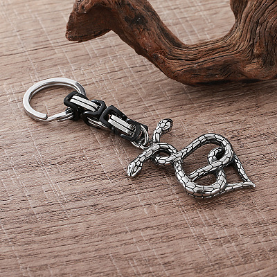 304 Stainless Steel Double Headed Snake Keychains VU1957-1