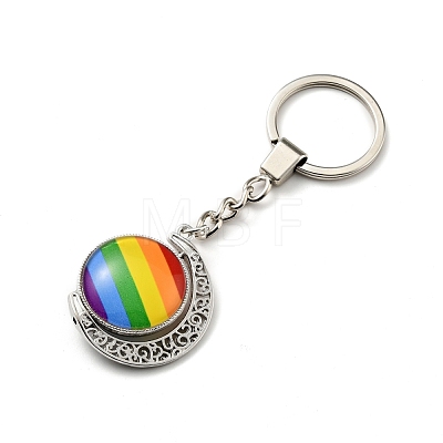 Pride Rainbow Alloy Glass Keychain KEYC-E036-02P-01-1