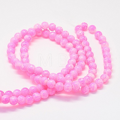 Baking Painted Glass Round Bead Strands DGLA-Q019-8mm-M-1