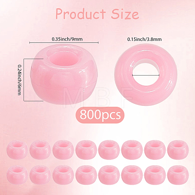 800Pcs Opaque Plastic Beads KY-SP0001-47B-1