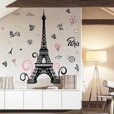 Translucent PVC Self Adhesive Wall Stickers STIC-WH0014-001-1