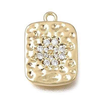 Brass Micro Pave Clear Cubic Zirconia Pendants KK-A302-12G-1