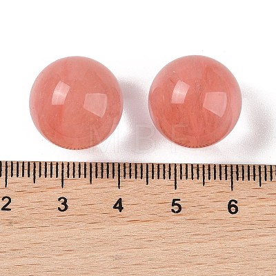 Cherry Quartz Glass No Hole Sphere Beads G-K353-04D-21-1