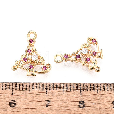 Brass Micro Pave Cubic Zirconia Charms KK-N263-146C-G-1
