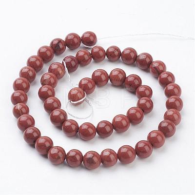 Natural Red Jasper Round Beads Strands GSR011-1