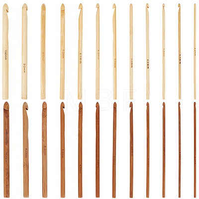 2Bags 2Colors Carbonized Bamboo Knitting Needles TOOL-CL0001-09-1