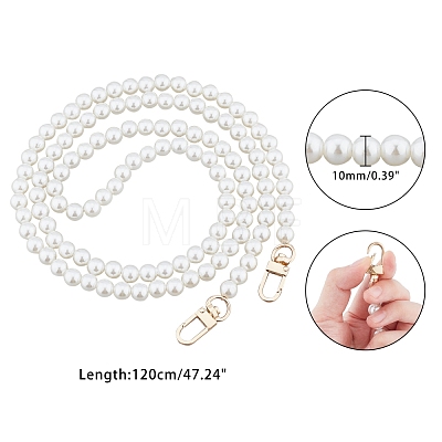 Acrylic Imitation Pearl Bag Strap FIND-WH0046-05G-1