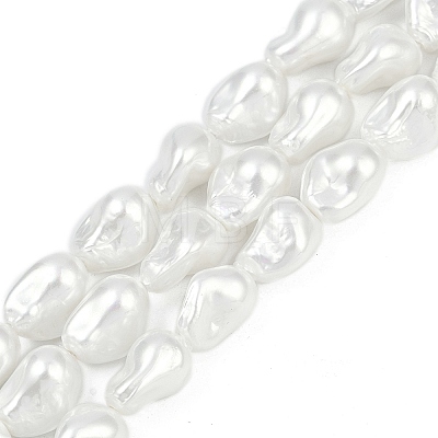 Electroplate Porcelain Imitation Pearl Beads Strands BSHE-Z009-03A-1