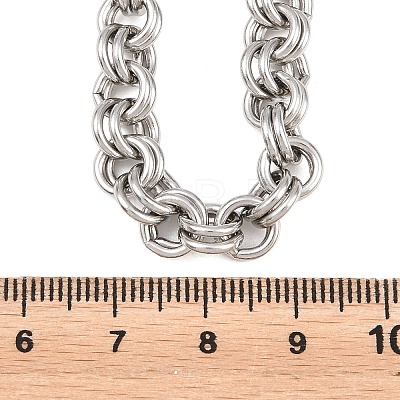7MM 304 Stainless Steel Double Link Chain Necklaces for Women SA-H001-24P-1