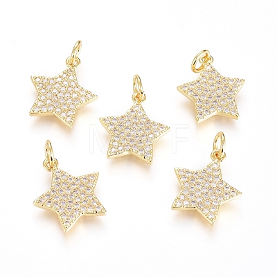 Brass Micro Pave Cubic Zirconia Pendants ZIRC-G166-29G-1