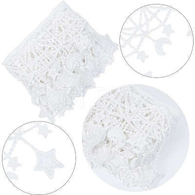 Moon Star Polyester Lace Trim OCOR-WH0080-56B-1