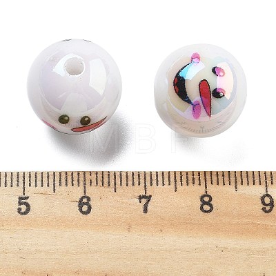 Christmas Theme UV Plating Acrylic Beads OACR-M022-08C-1