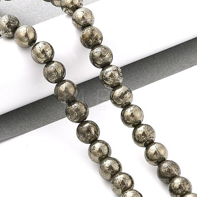 Natural Pyrite Beads Strands G-A250-A01-01-1