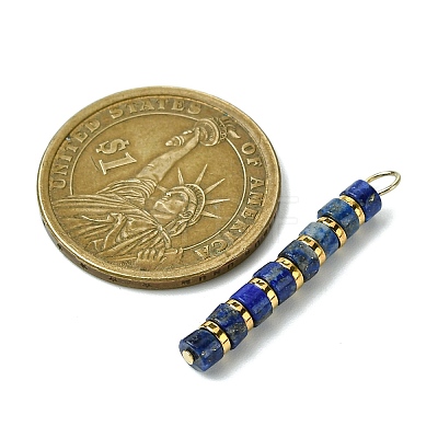 Natural Lapis Lazuli & Electroplated Synthetic Non-magnetic Hematite Heishi Beaded Pendants PALLOY-JF03292-04-1