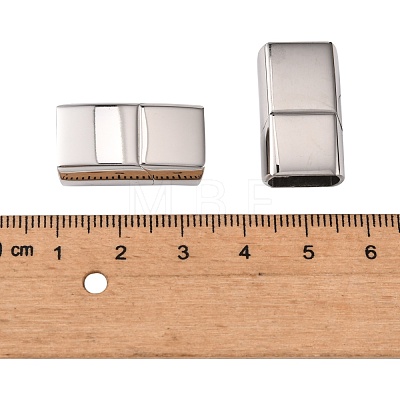 Tarnish Resistant Rectangle 304 Stainless Steel Magnetic Clasps with Glue-in Ends STAS-I037-22-1