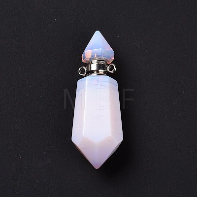 Faceted Glass Perfume Bottle Pendants GLAA-G080-01J-P-1