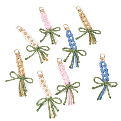 8Pcs 4 Colors Cotton Pendant Decorations HJEW-TA00405-1